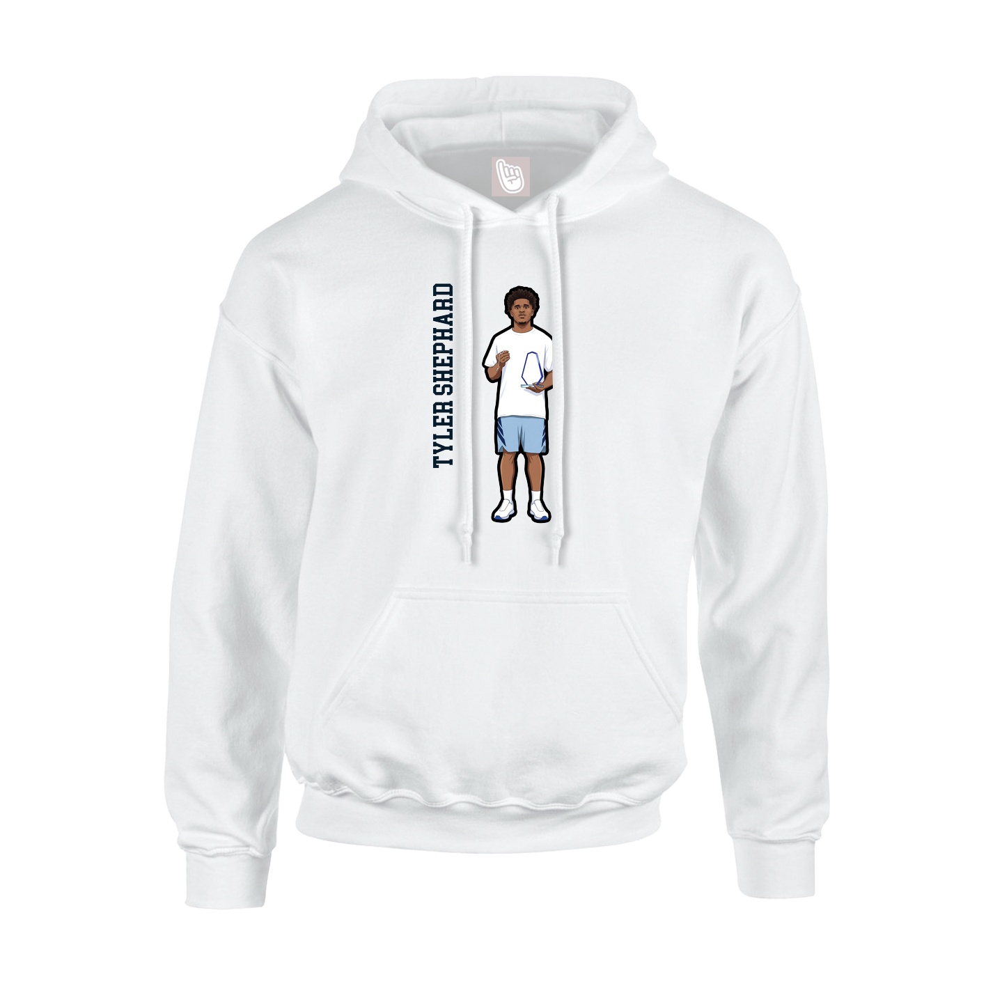 Youth Hoodie — Name Vertical in White