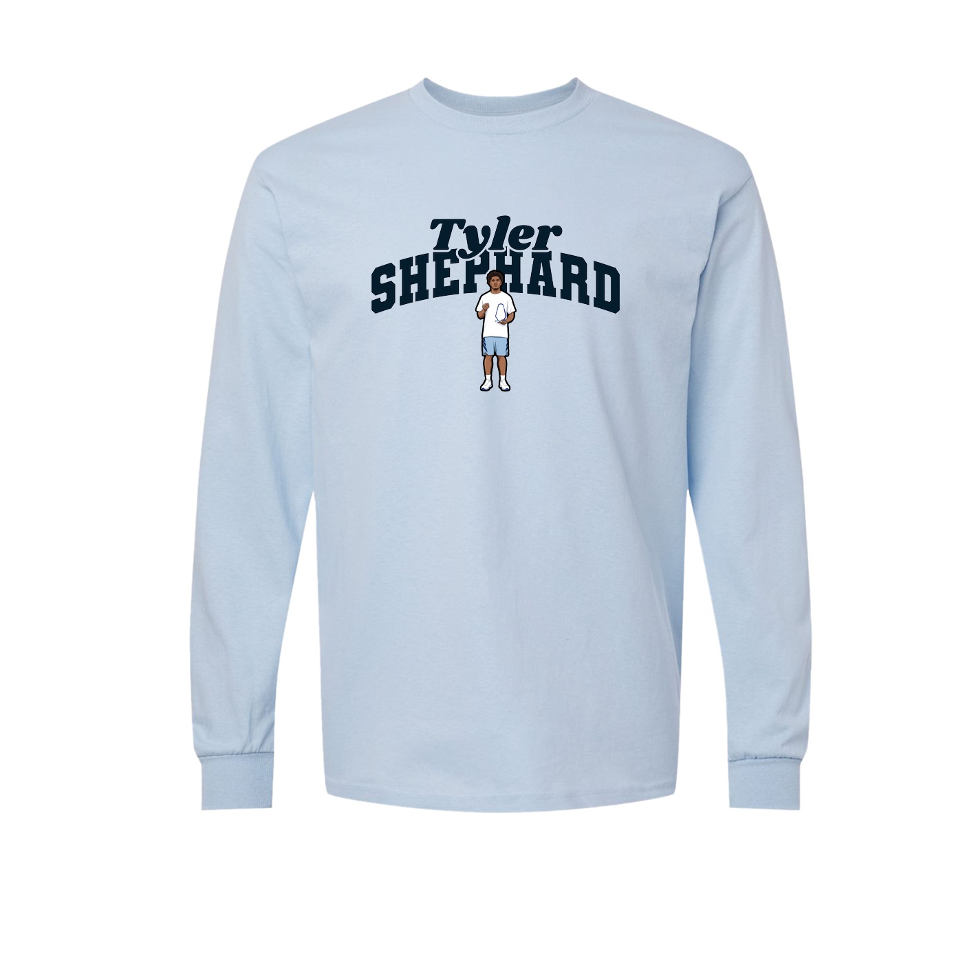 Long Sleeve Tee — Signature Arch in Light Blue