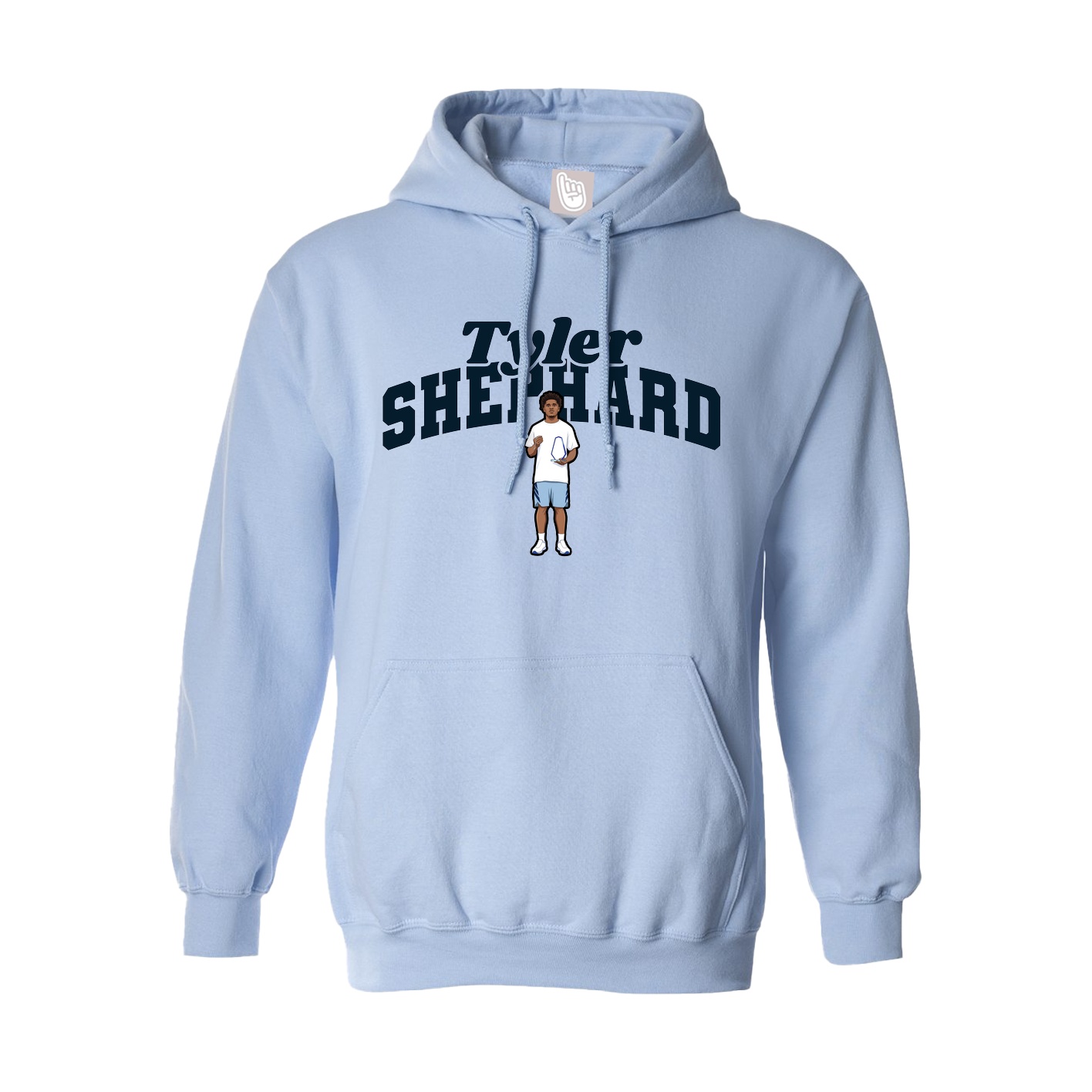 Hoodie — Signature Arch in Light Blue