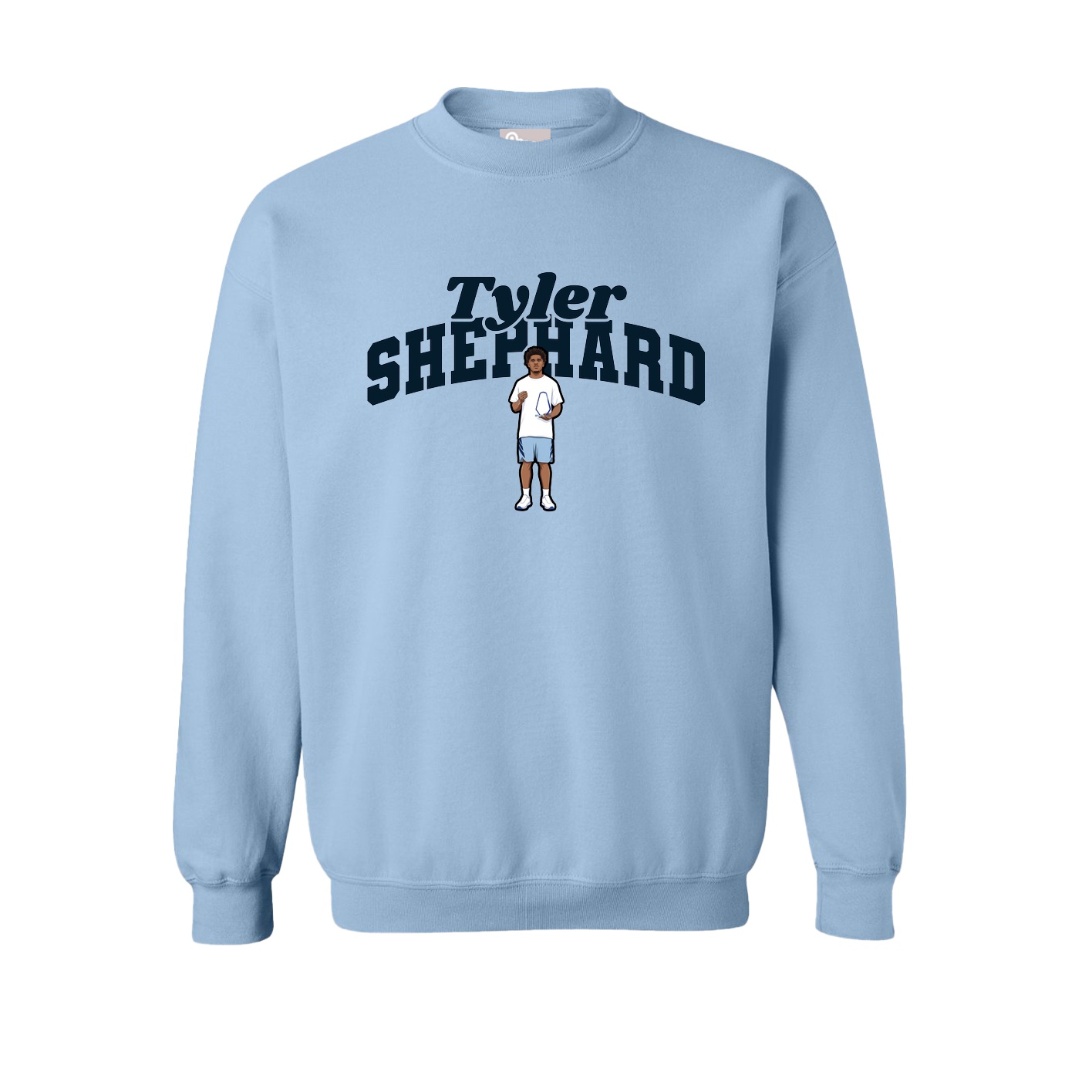 Fleece Crew — Signature Arch in Light Blue