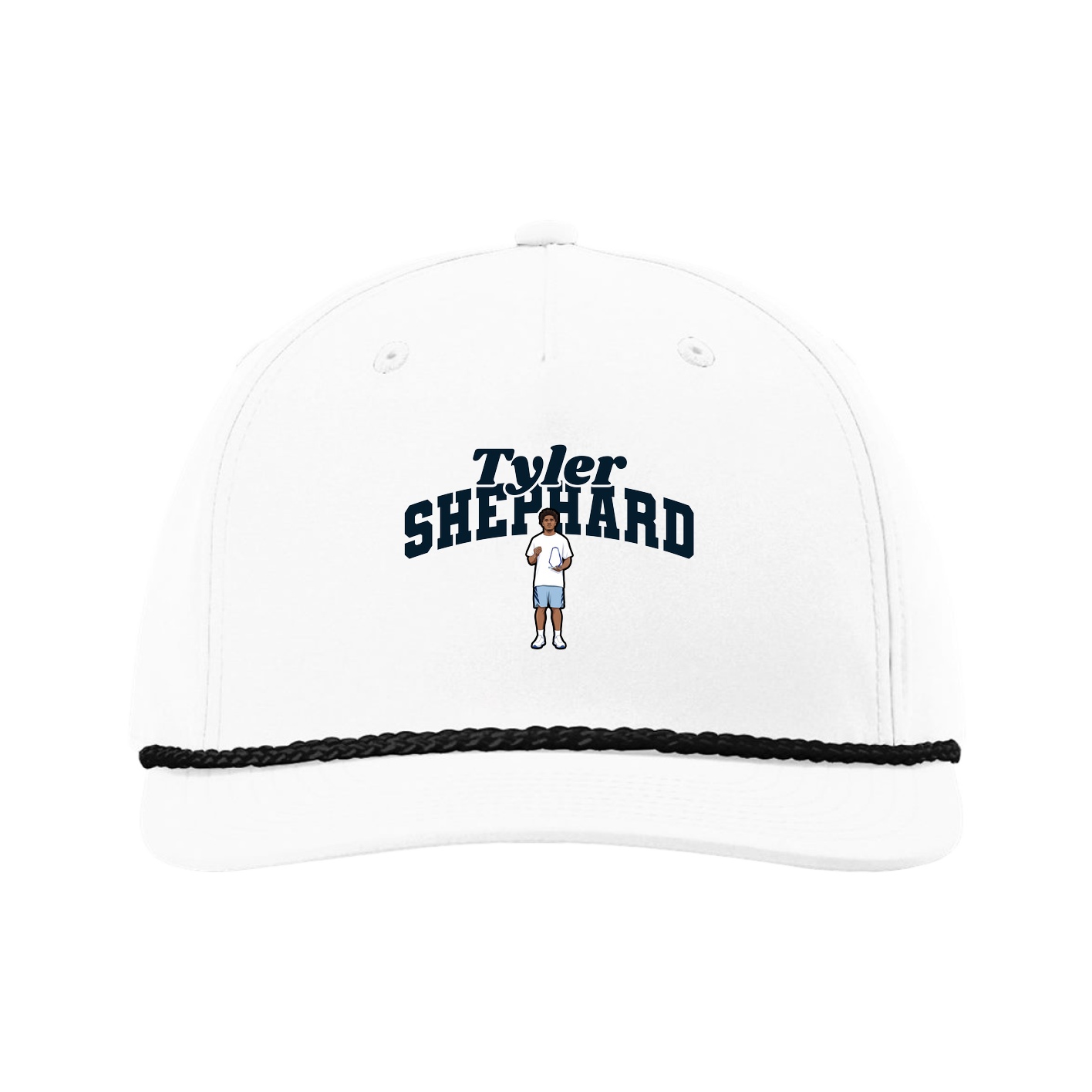Five-Panel Classic Rope Cap — Signature Arch in White