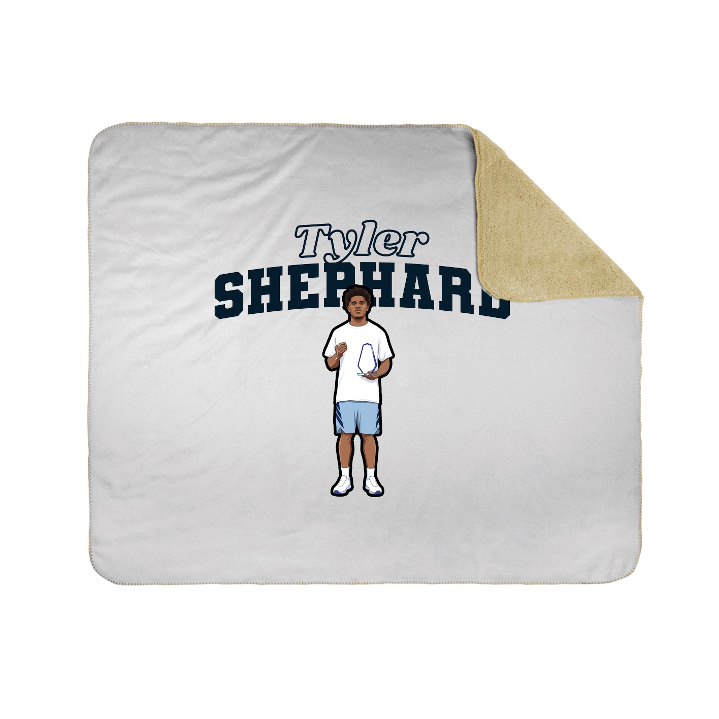 Throw Blanket — Name Arch in White