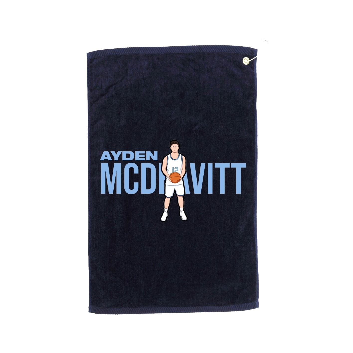 Golf Towel — Player Name in Navy