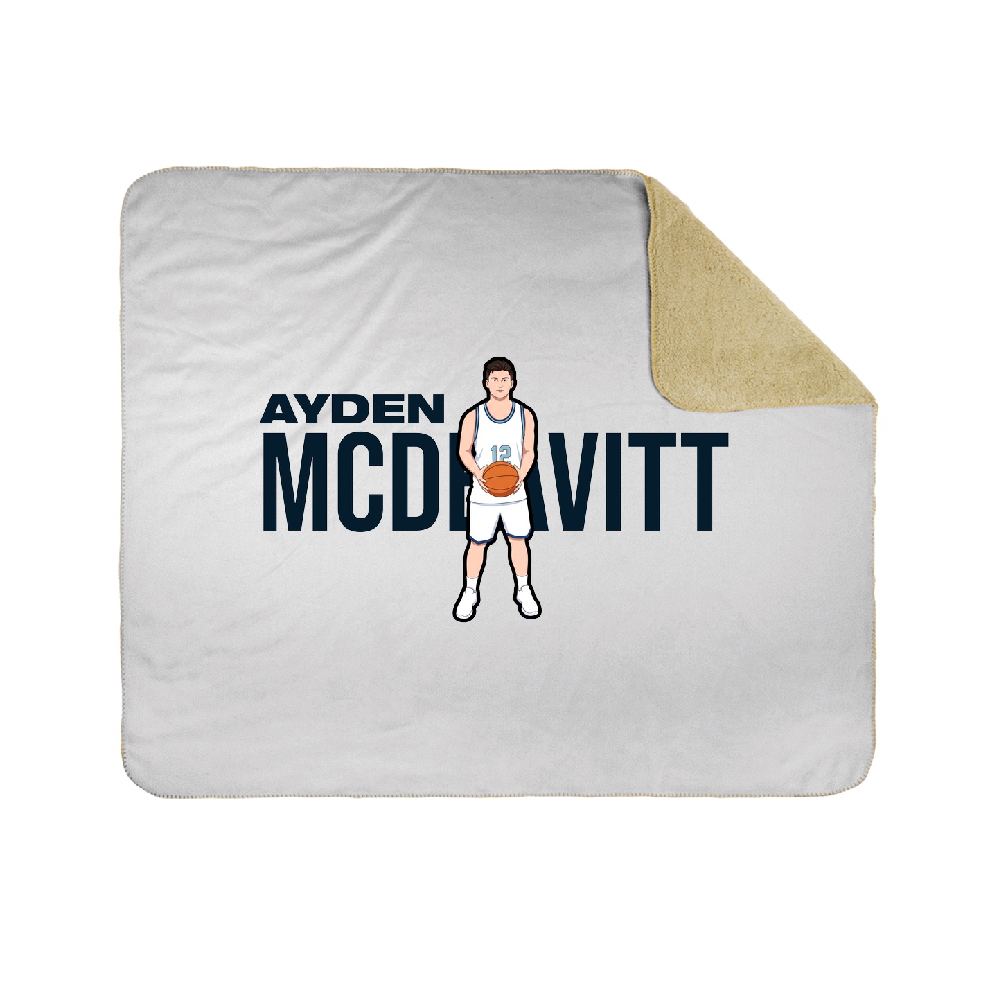 Throw Blanket — Player Name in White