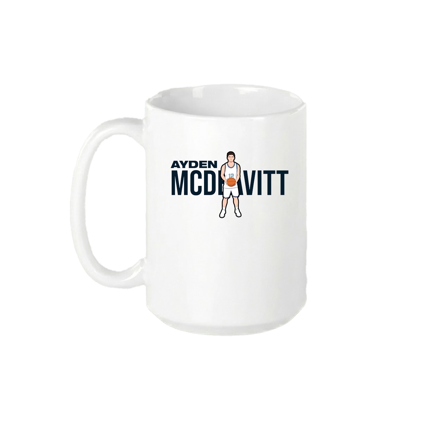 15oz Coffee Mug — Player Name in White