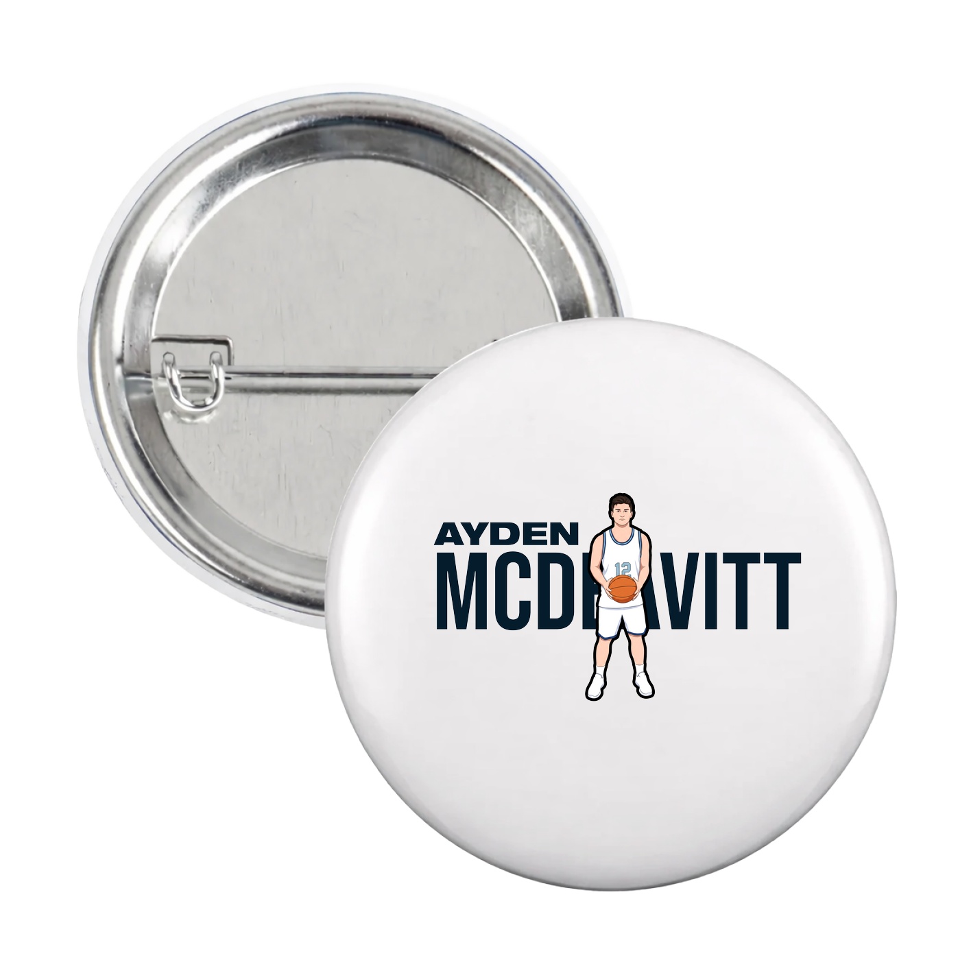 Game Day Button — Player Name in White