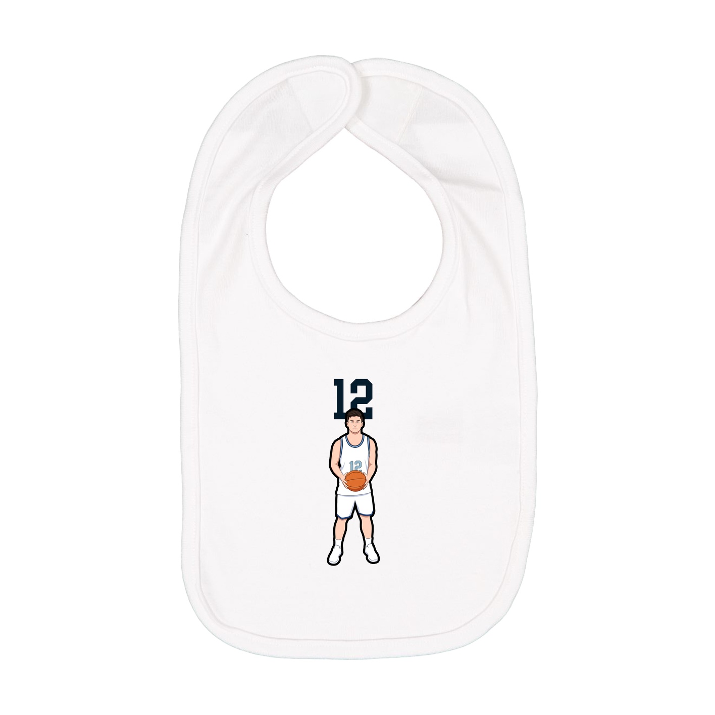 Infant Bib — Number Top in White