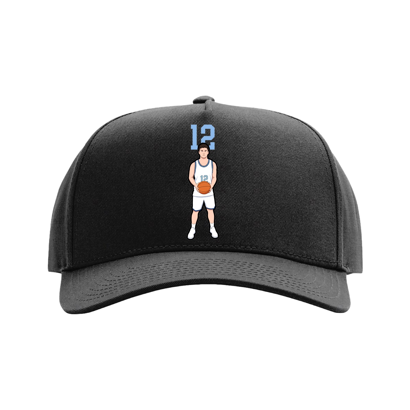 Full Fabric Five-Panel Champ Cap — Number Top in Black