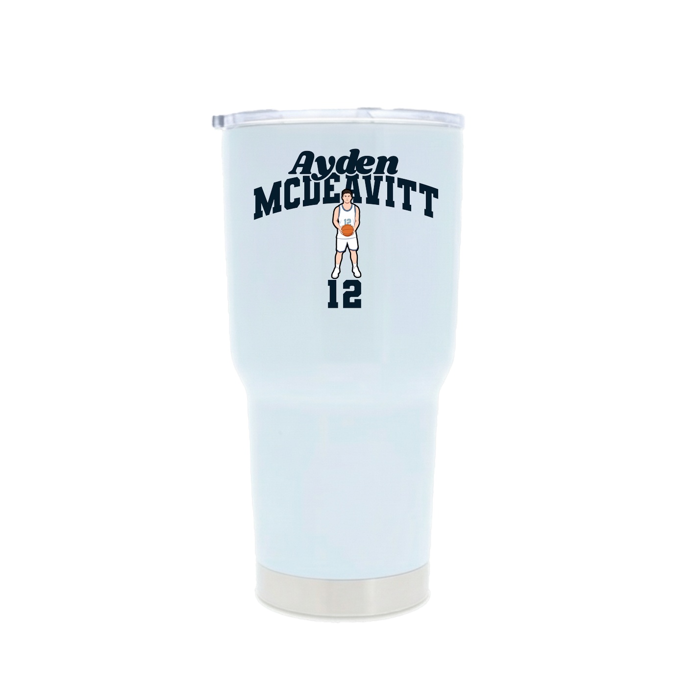 30oz Stainless Steel Tumbler — Signature Arch in White