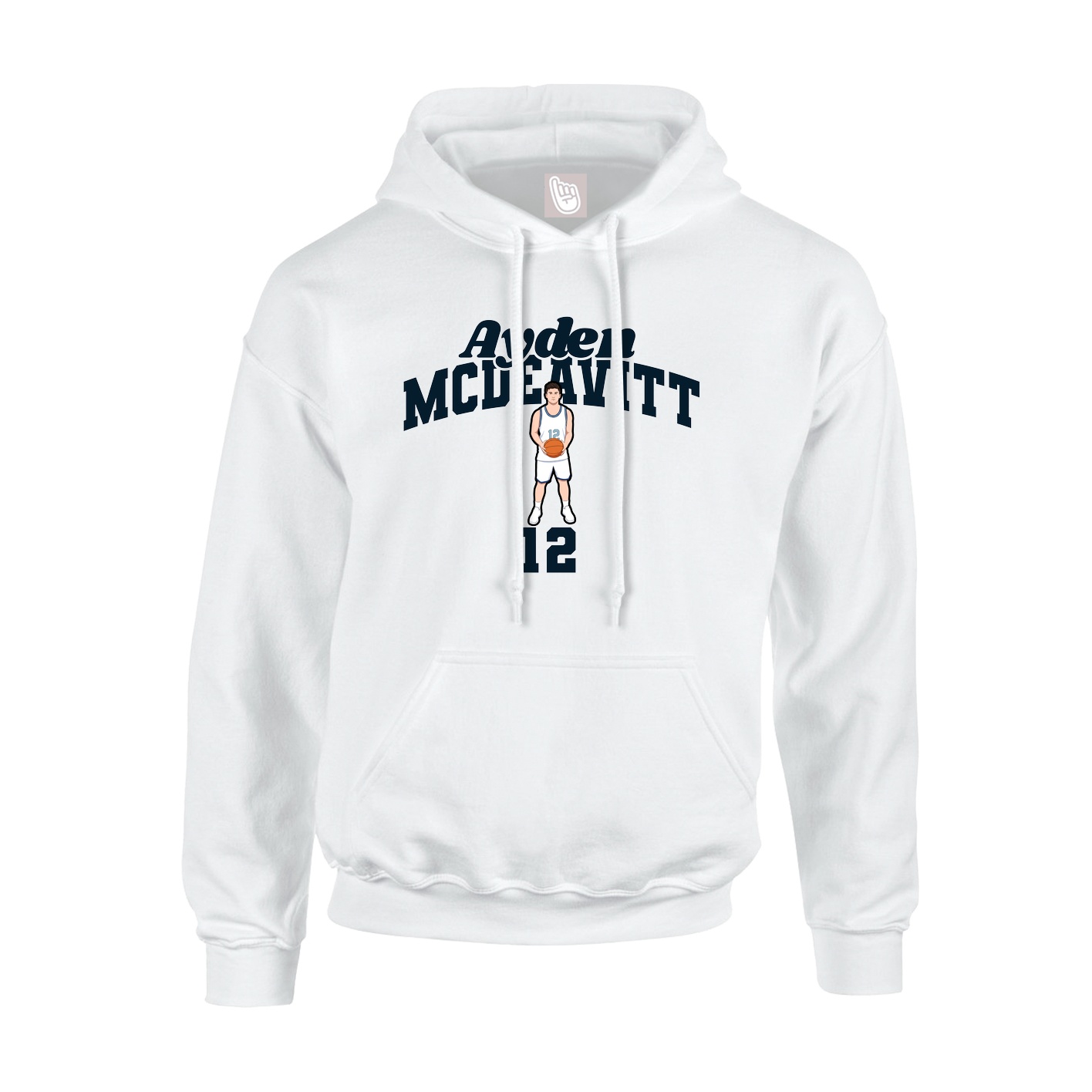 Youth Hoodie — Signature Arch in White