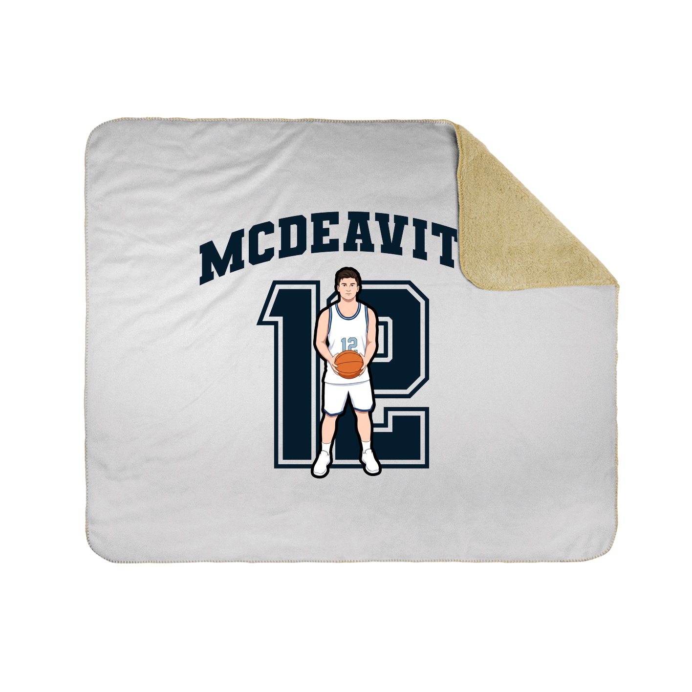 Throw Blanket — Number in White