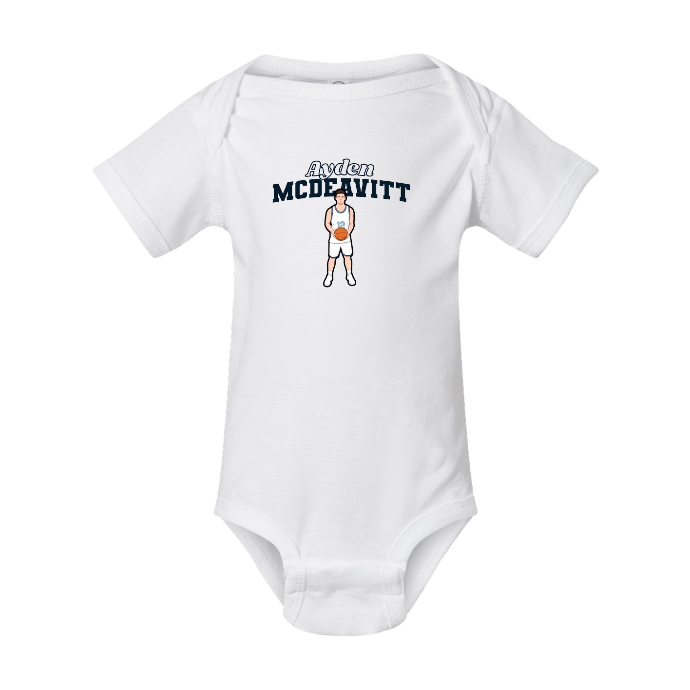 Baby Onesie — Name Arch in White