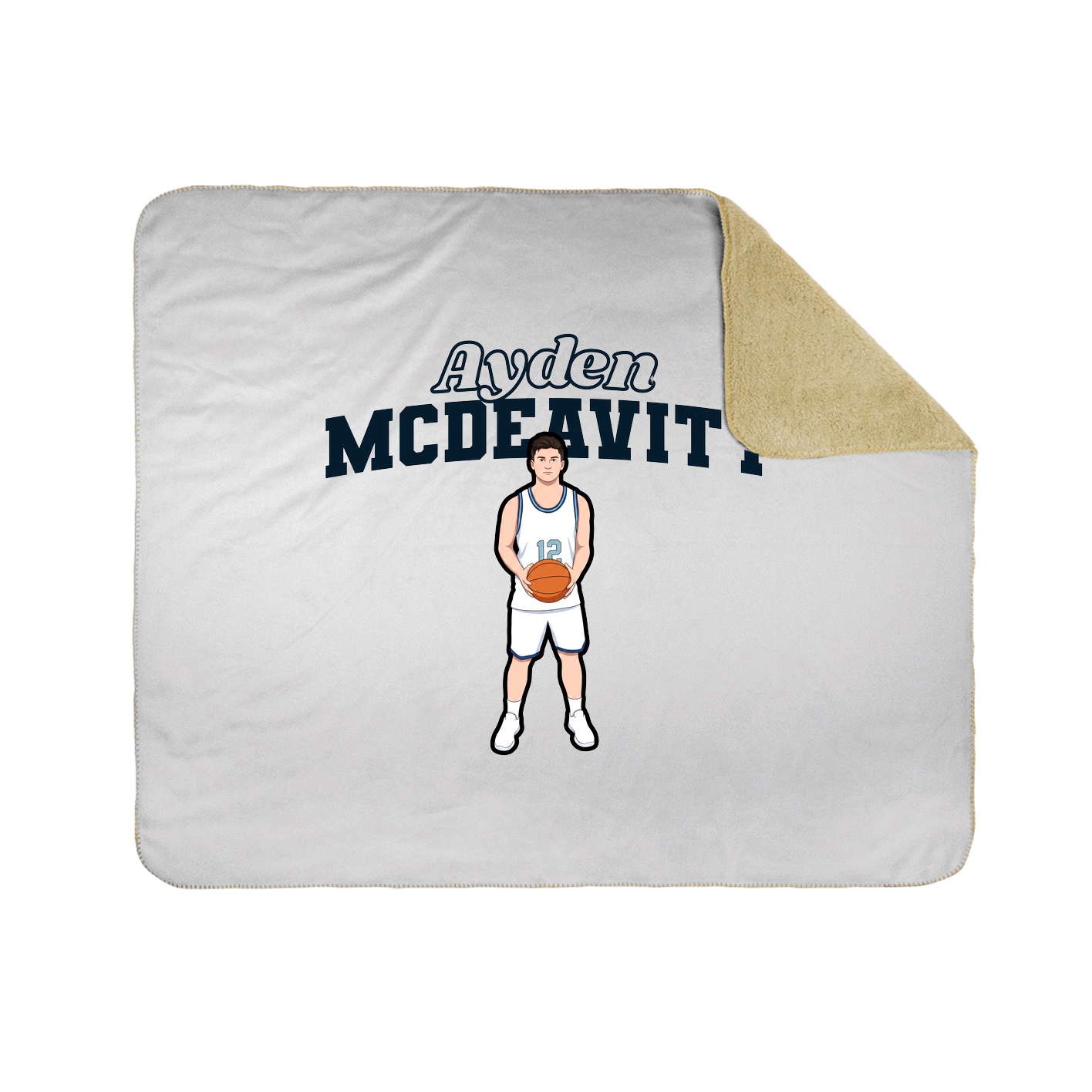 Throw Blanket — Name Arch in White