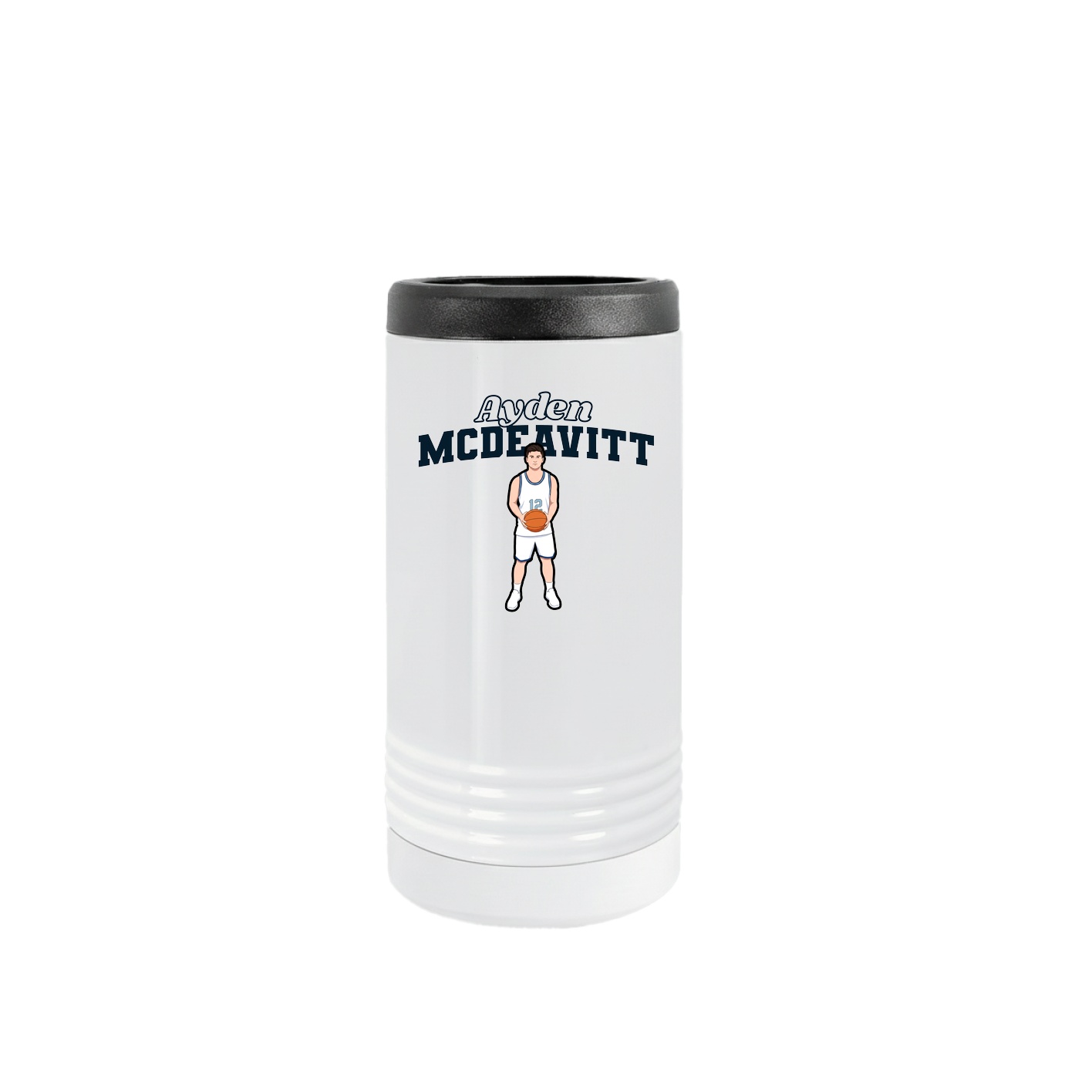 Slim Beverage Holder — Name Arch in White