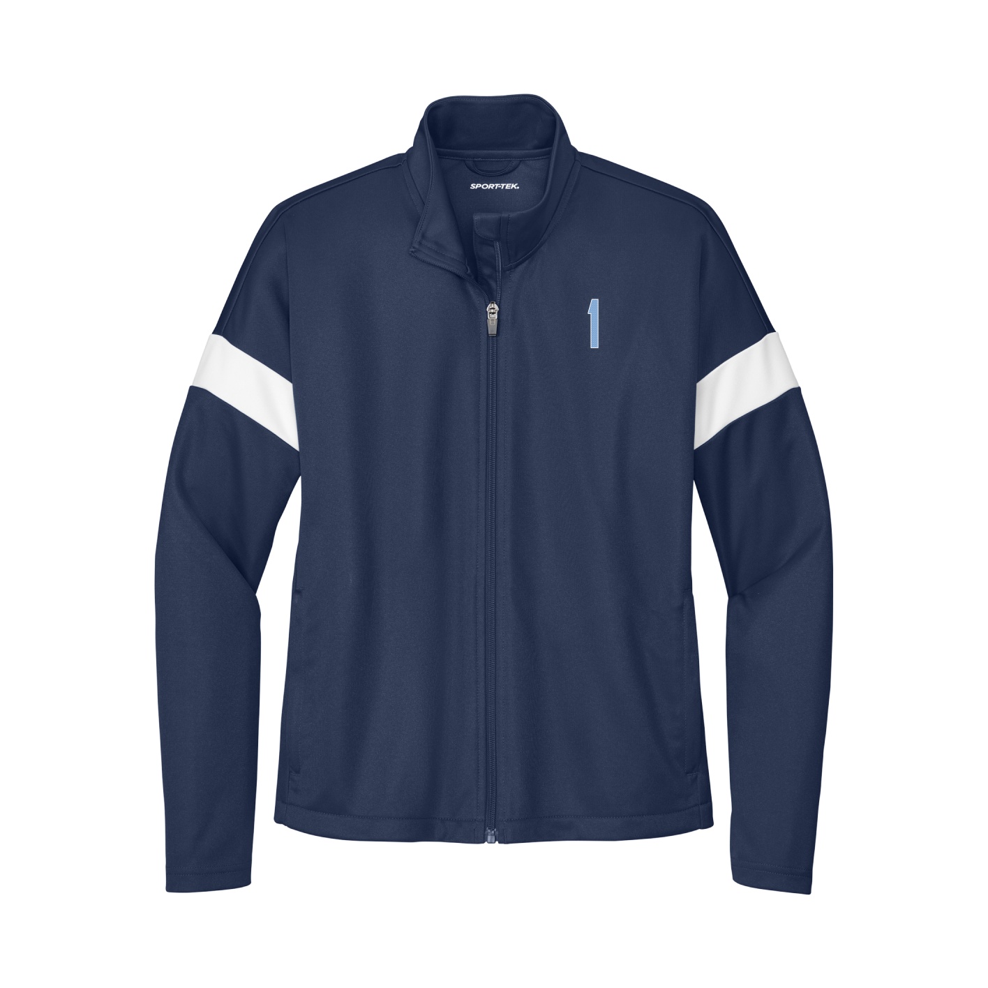 Womens Team Travel Full-Zip Jacket — Front Shirsy in Navy/White