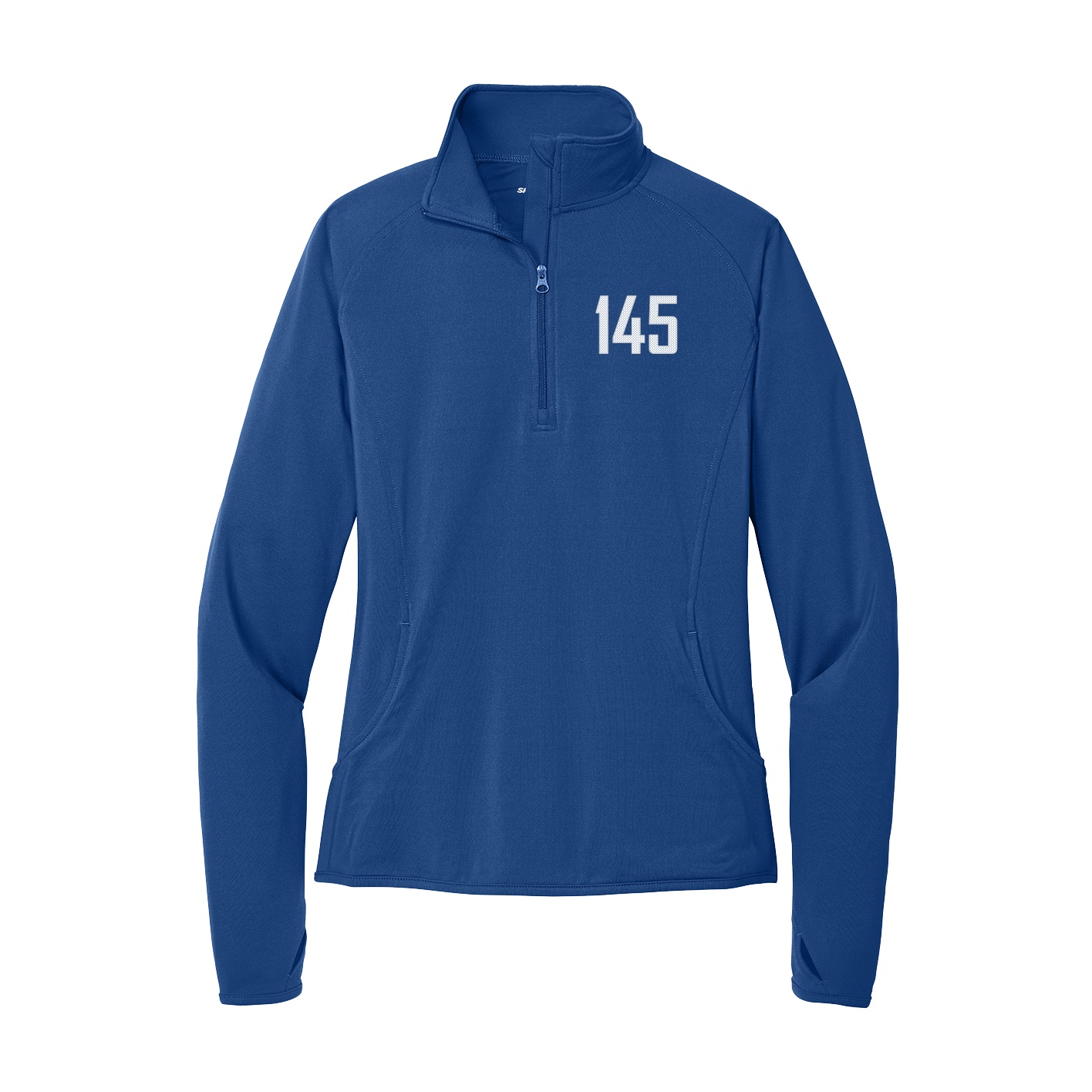 Women's Q-Zip Pullover — Front Shirsy in Royal