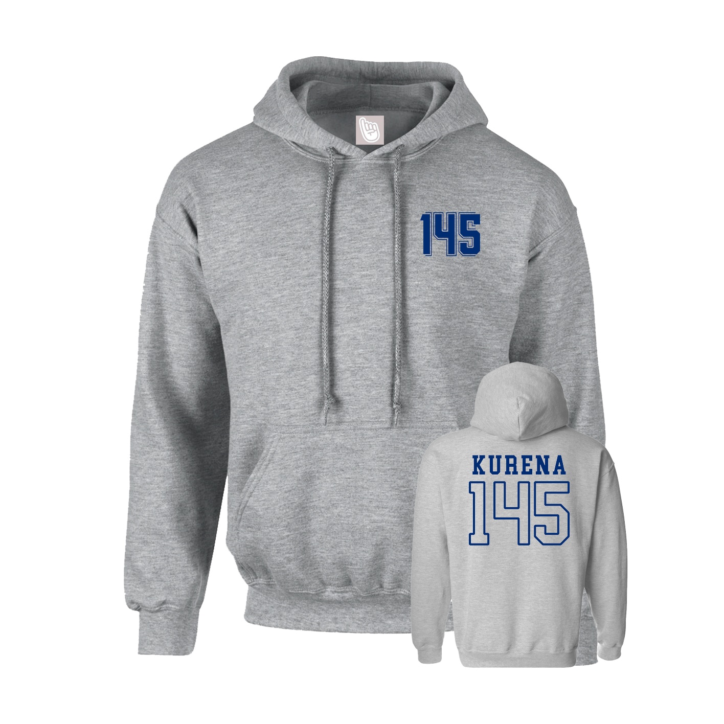 Hoodie — Chest Back in Grey