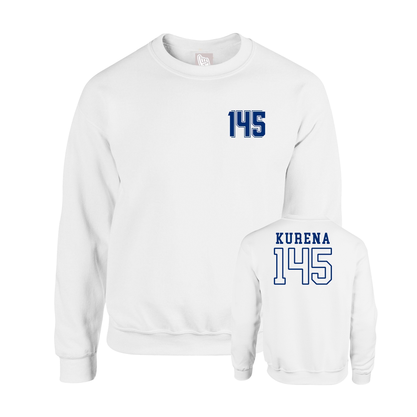 Fleece Crew — Chest Back in White