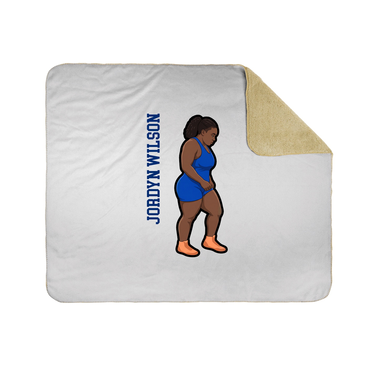 Throw Blanket — Name Vertical in White