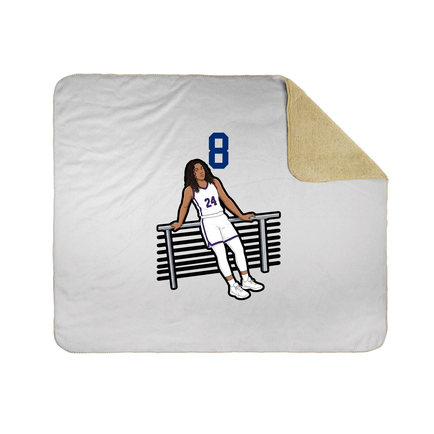 Throw Blanket — Number Top in White