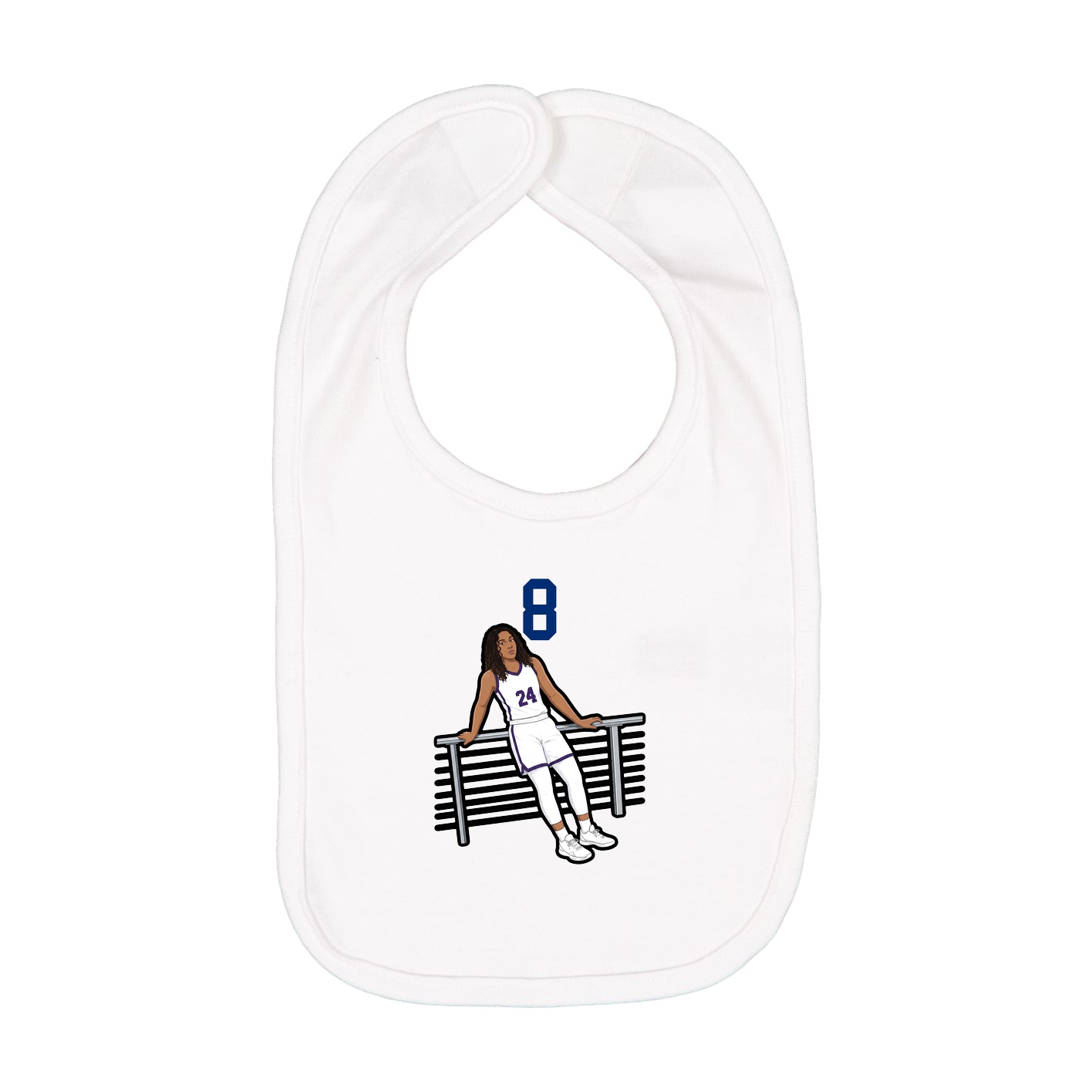 Infant Bib — Number Top in White