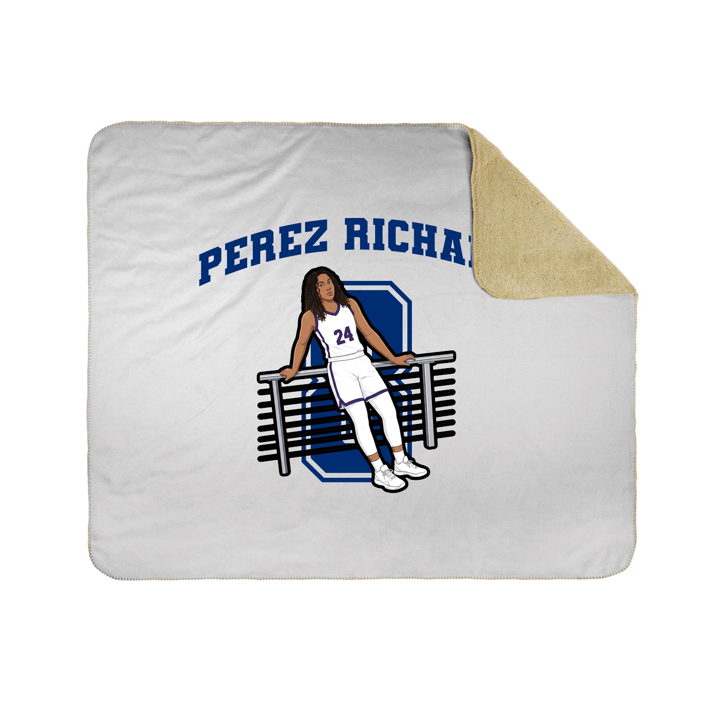 Throw Blanket — Number in White