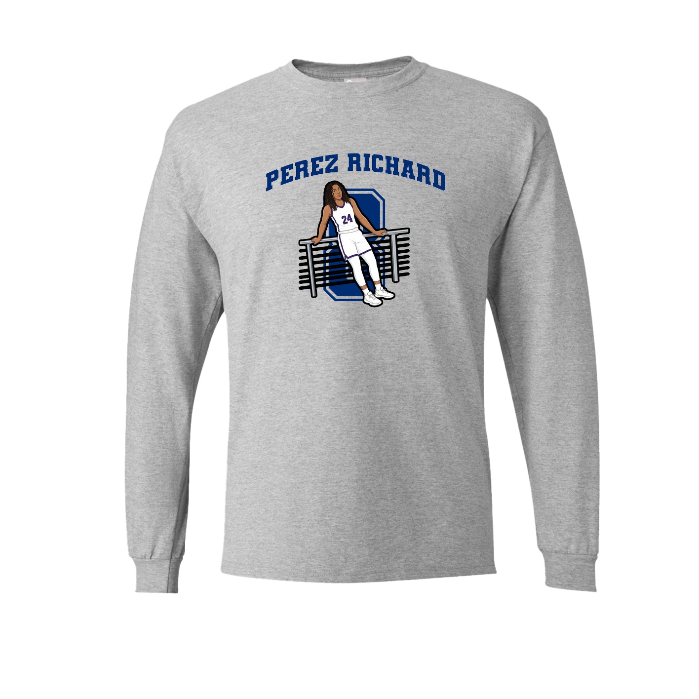 Long Sleeve Tee — Number in Grey