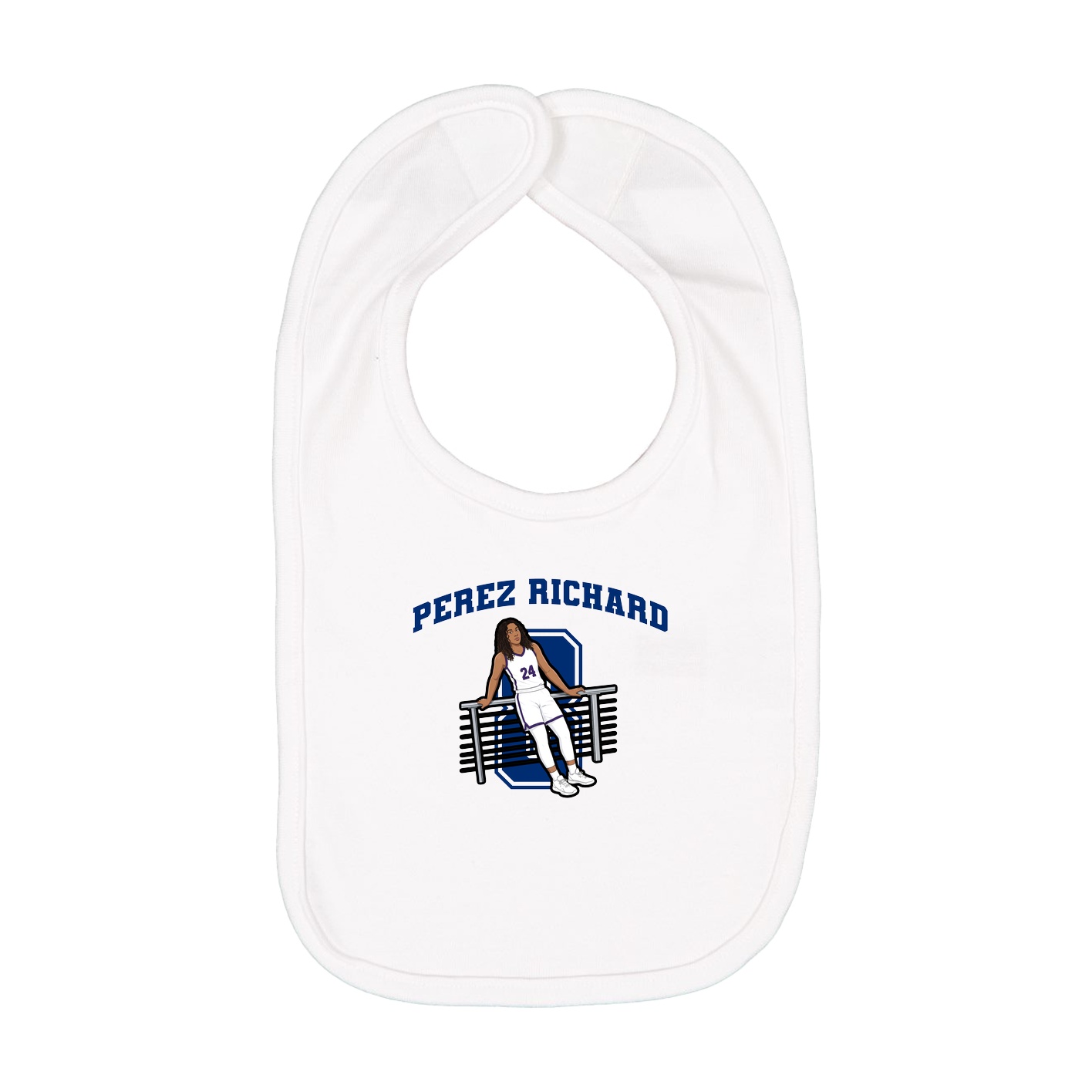 Infant Bib — Number in White