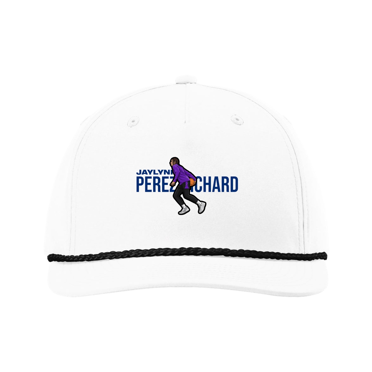 Five-Panel Classic Rope Cap — Player Name in White