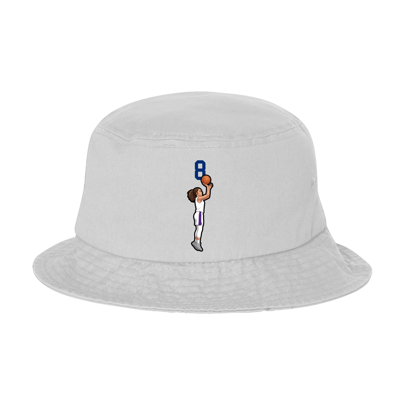 Bucket Cap — Number Top in White