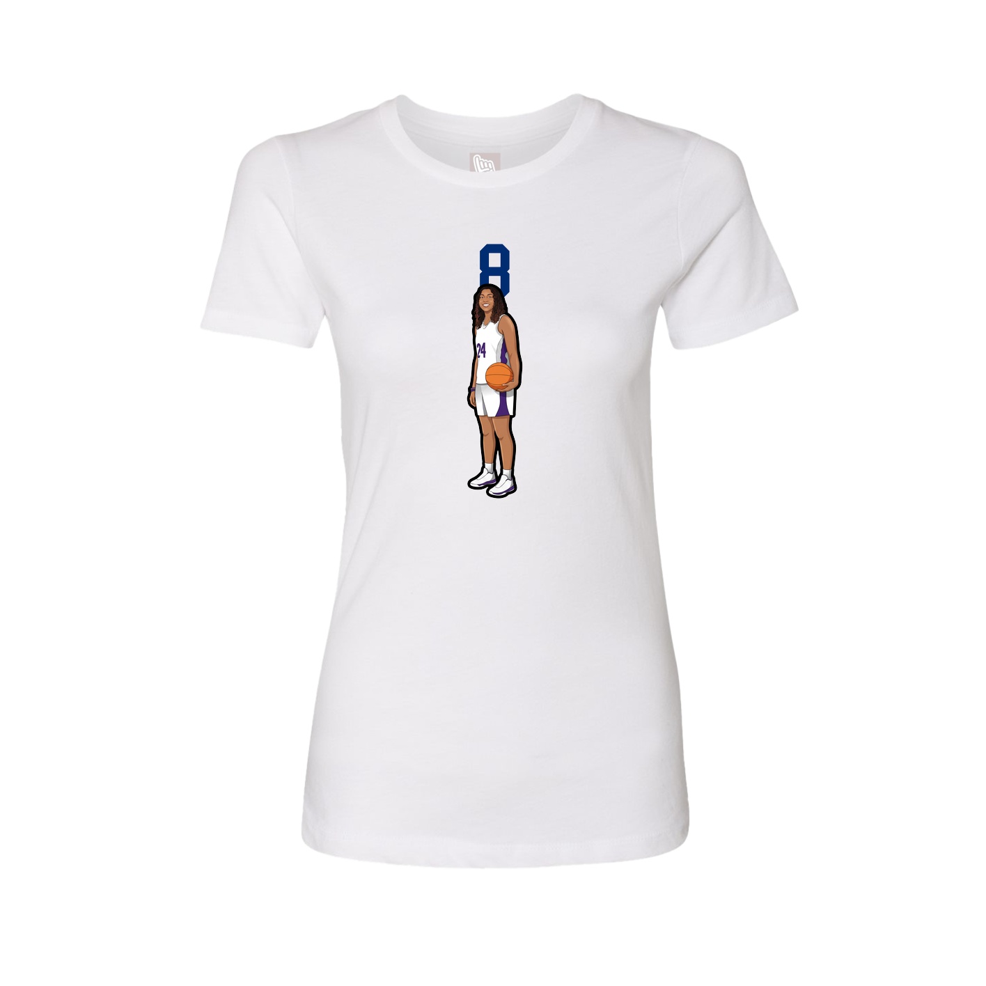 Fitted Women's Tee — Number Top in White