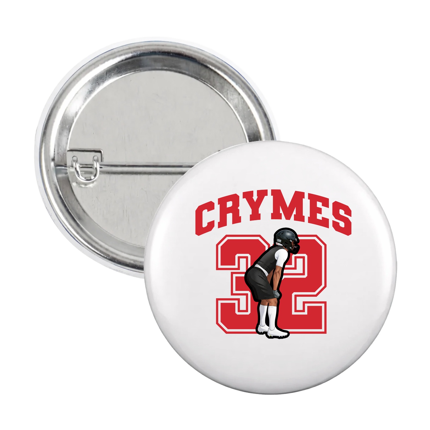 Game Day Button — Number in White