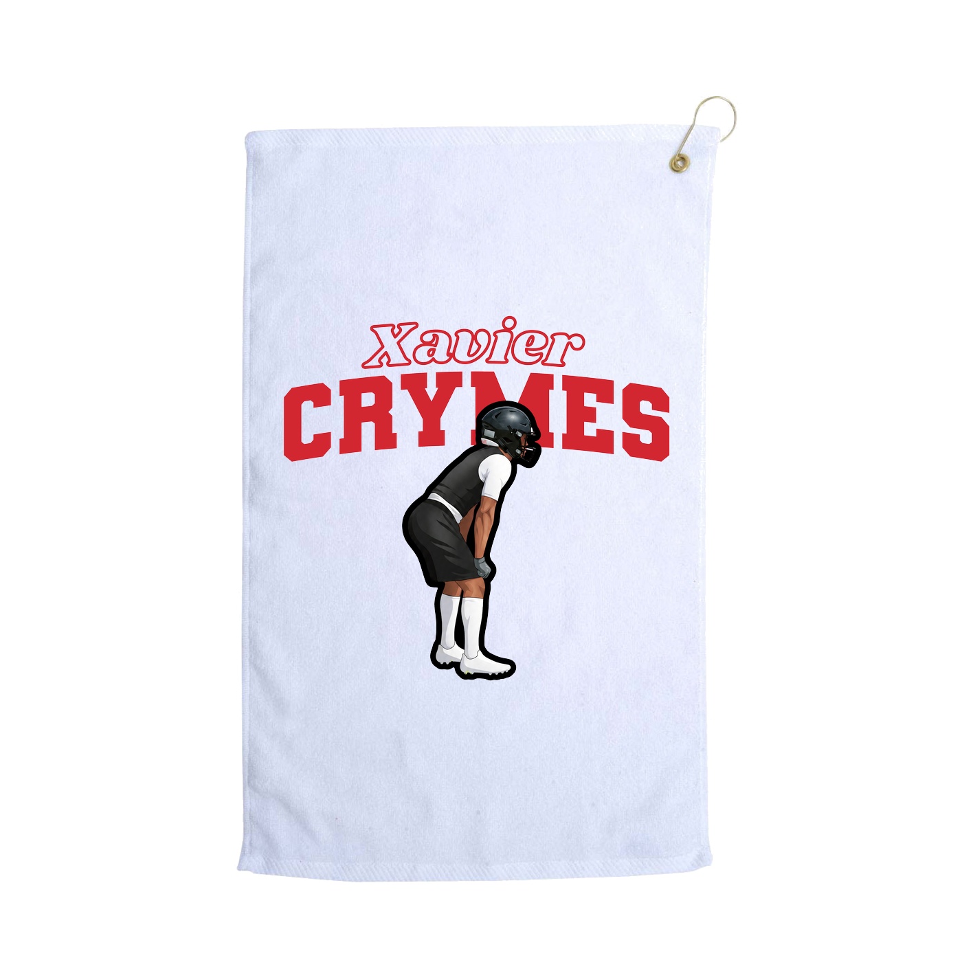 Golf Towel — Name Arch in White