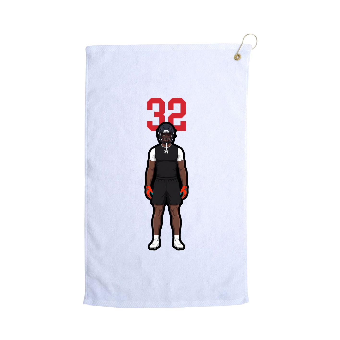Golf Towel — Number Top in White