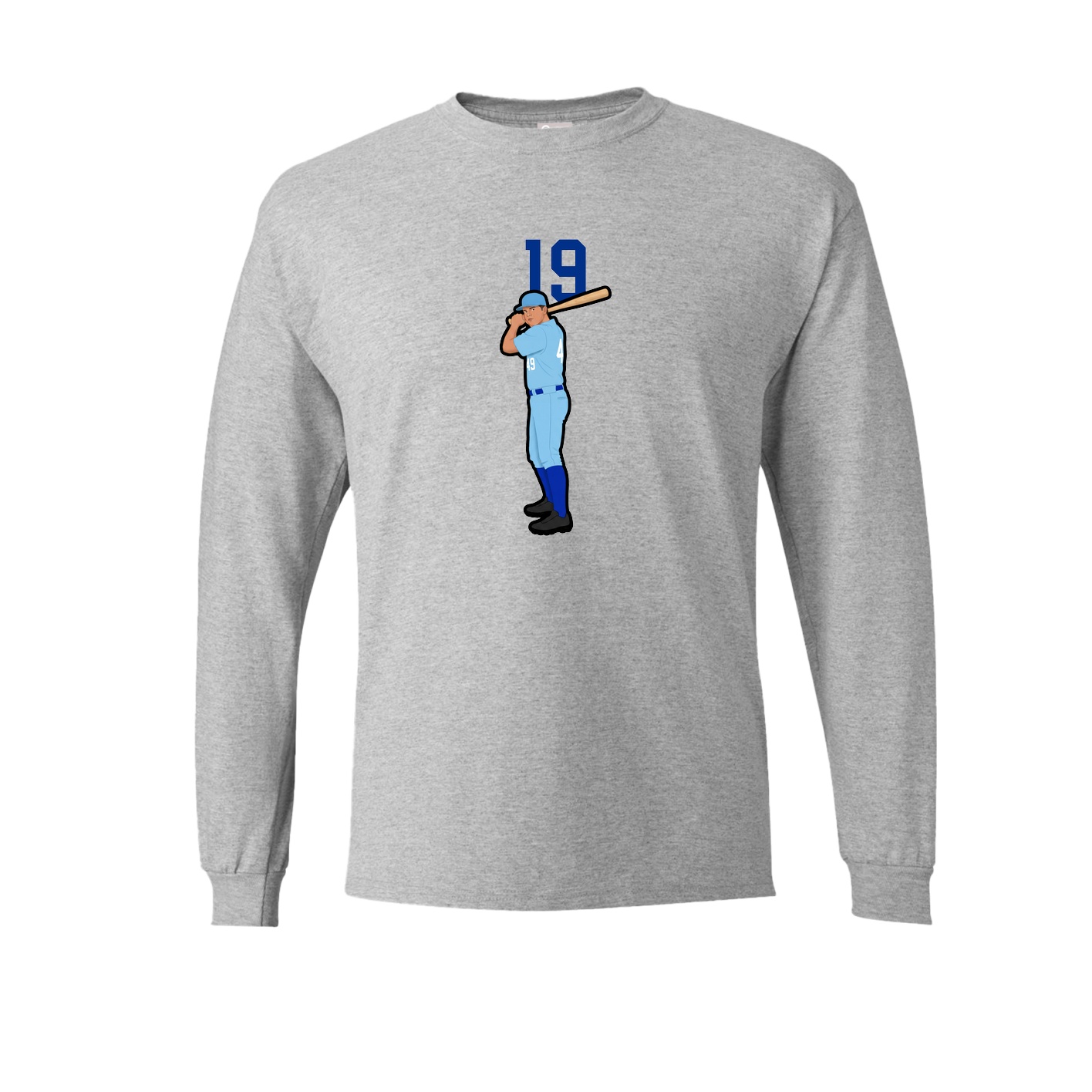 Long Sleeve Tee — Number Top in Grey
