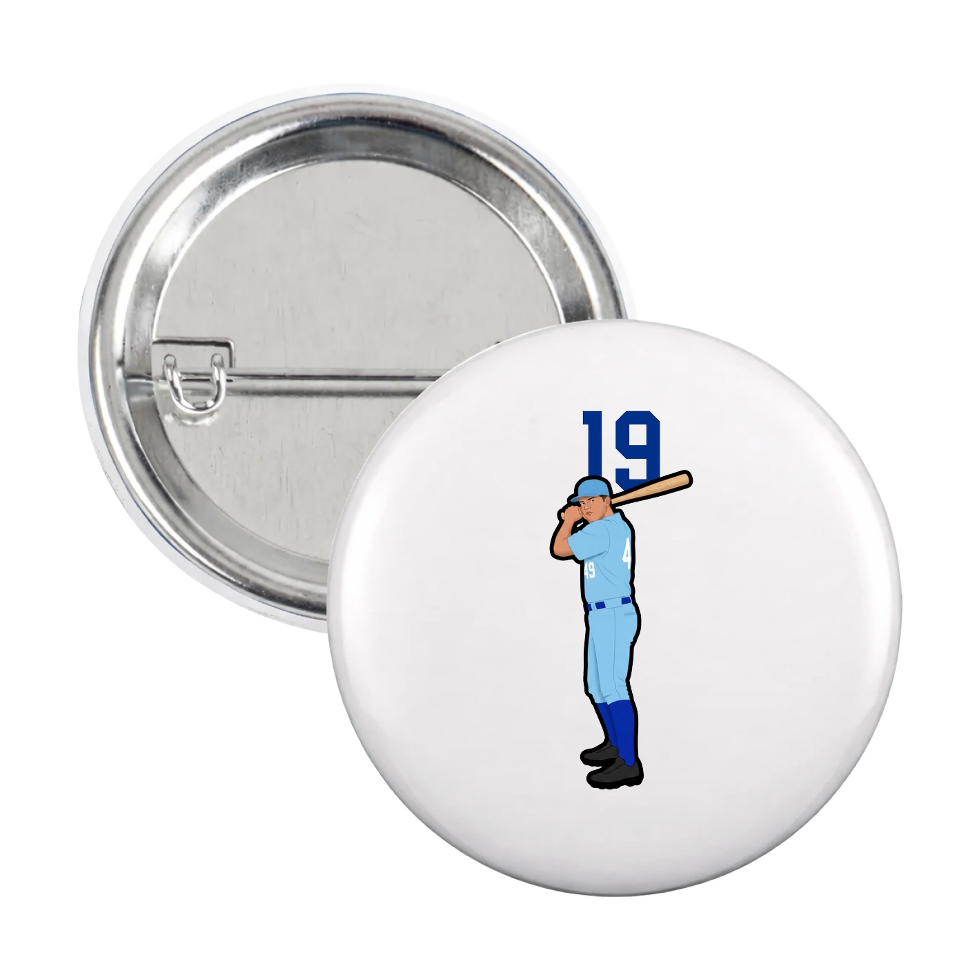 Game Day Button — Number Top in White