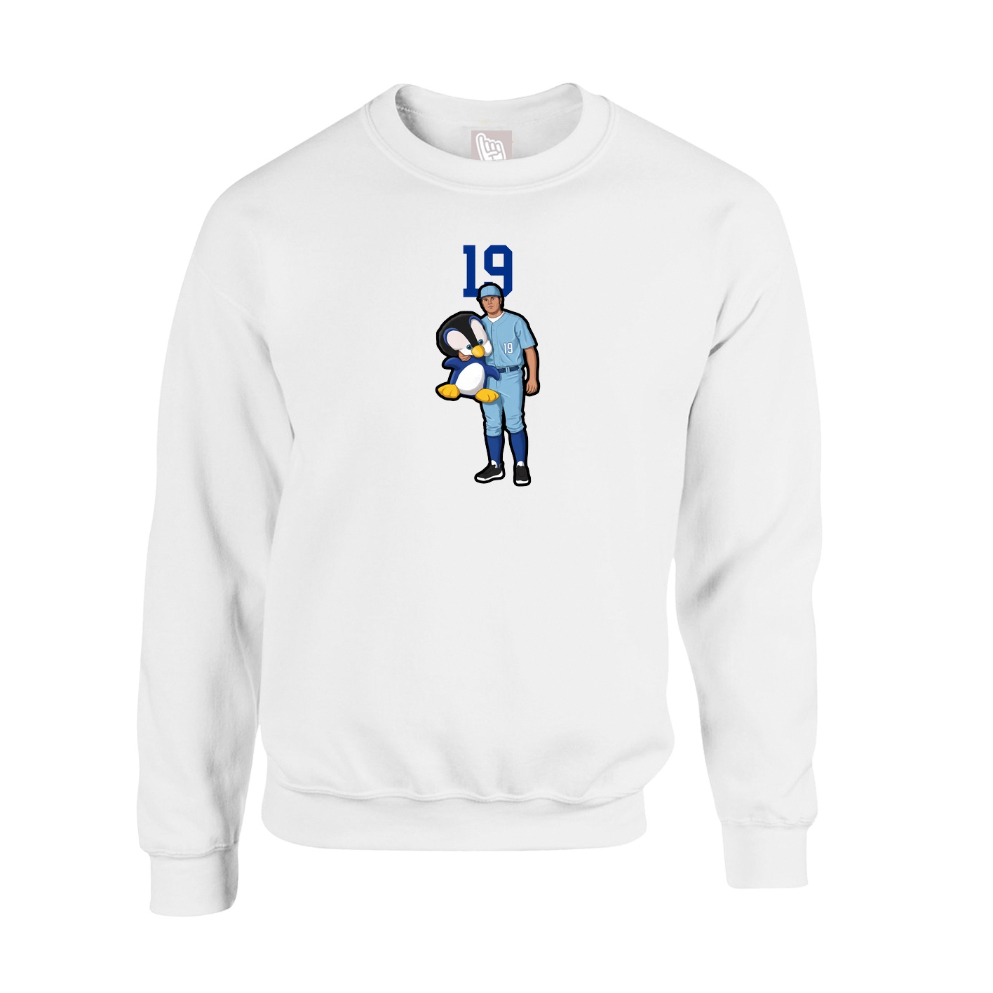 Fleece Crew — Number Top in White