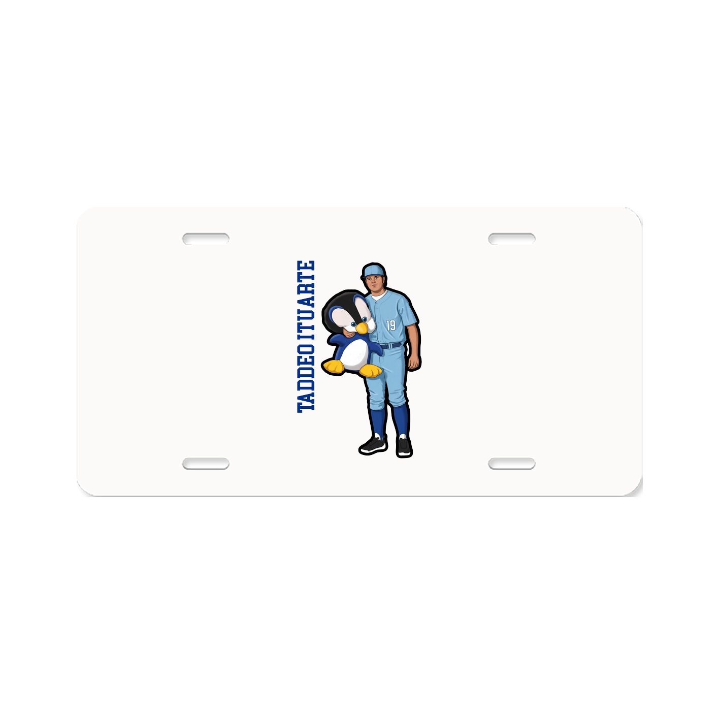 License Plate — Name Vertical in Classic