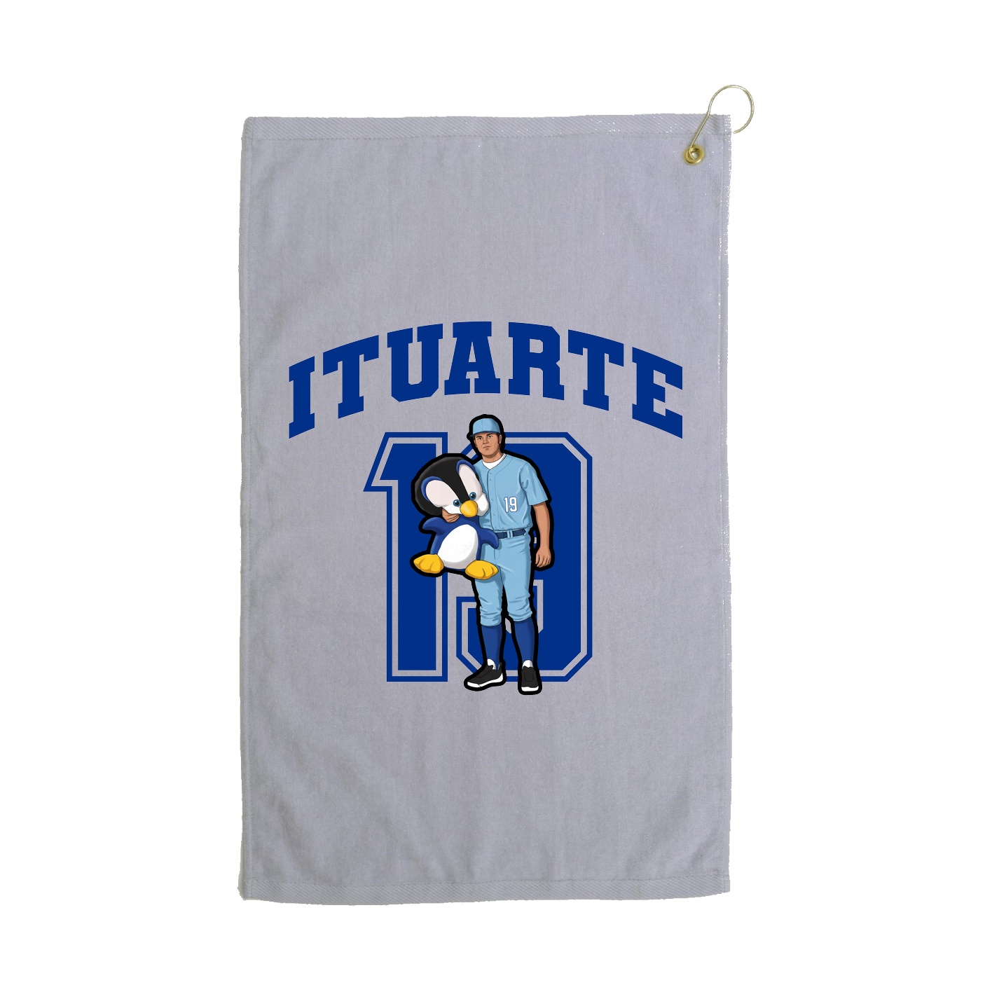 Golf Towel — Number in Grey