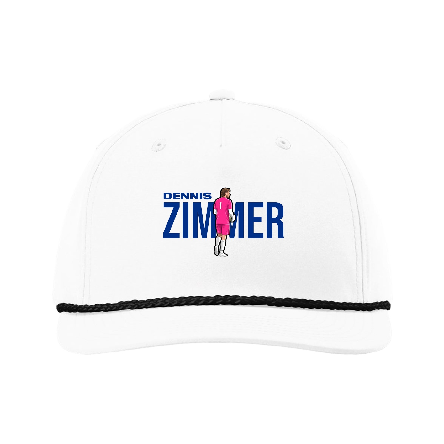 Five-Panel Classic Rope Cap — Player Name in White