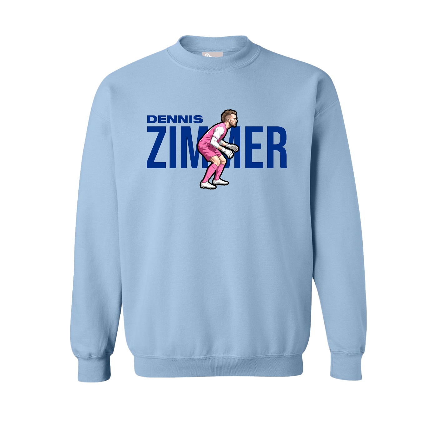 Fleece Crew — Player Name in Light Blue