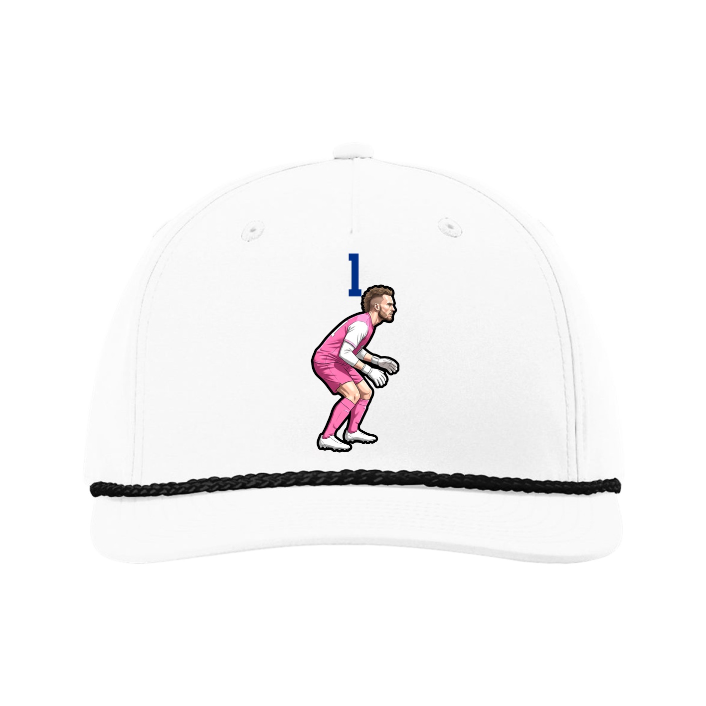 Five-Panel Classic Rope Cap — Number Top in White