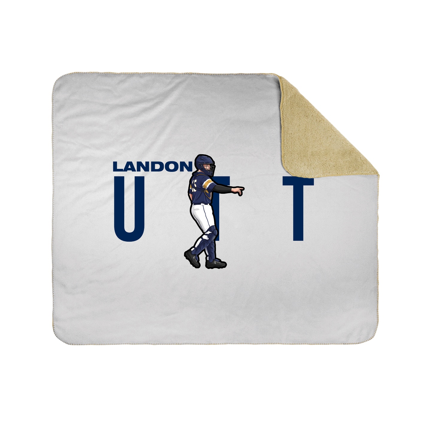 Throw Blanket — Player Name in White