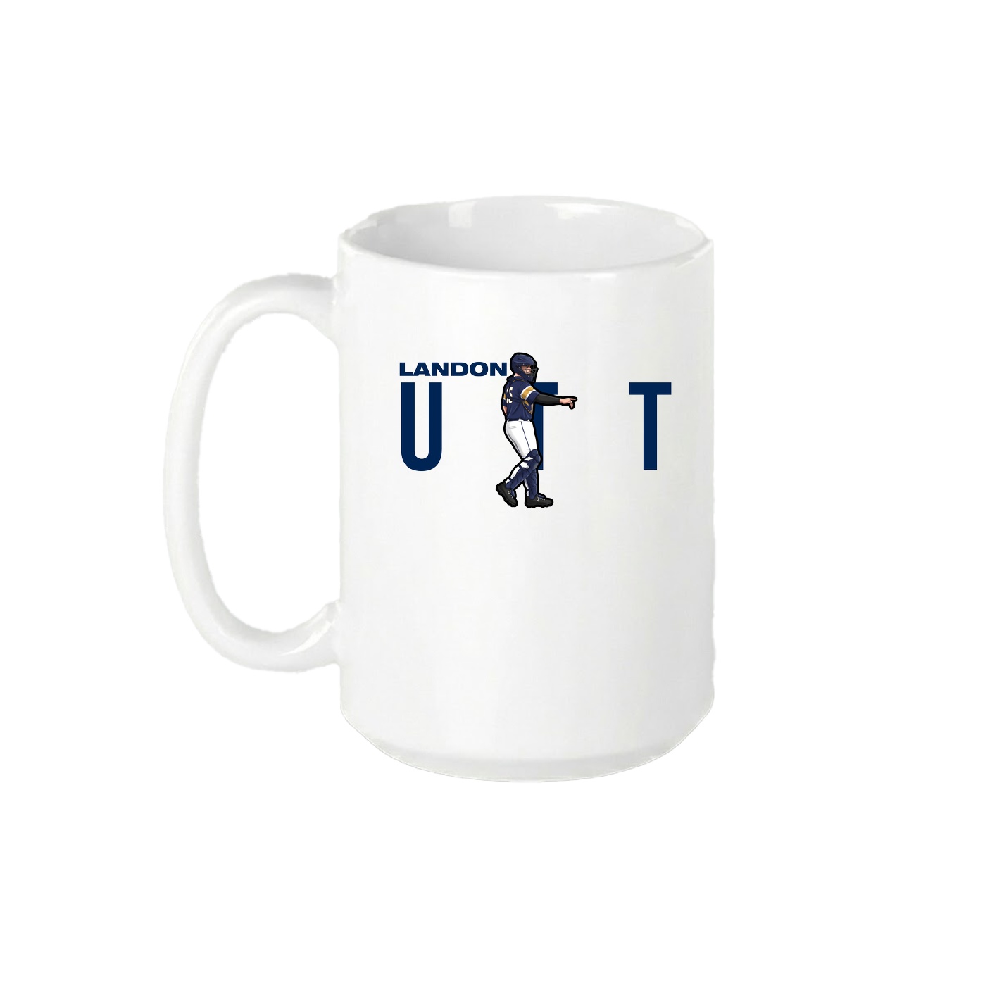 15oz Coffee Mug — Player Name in White