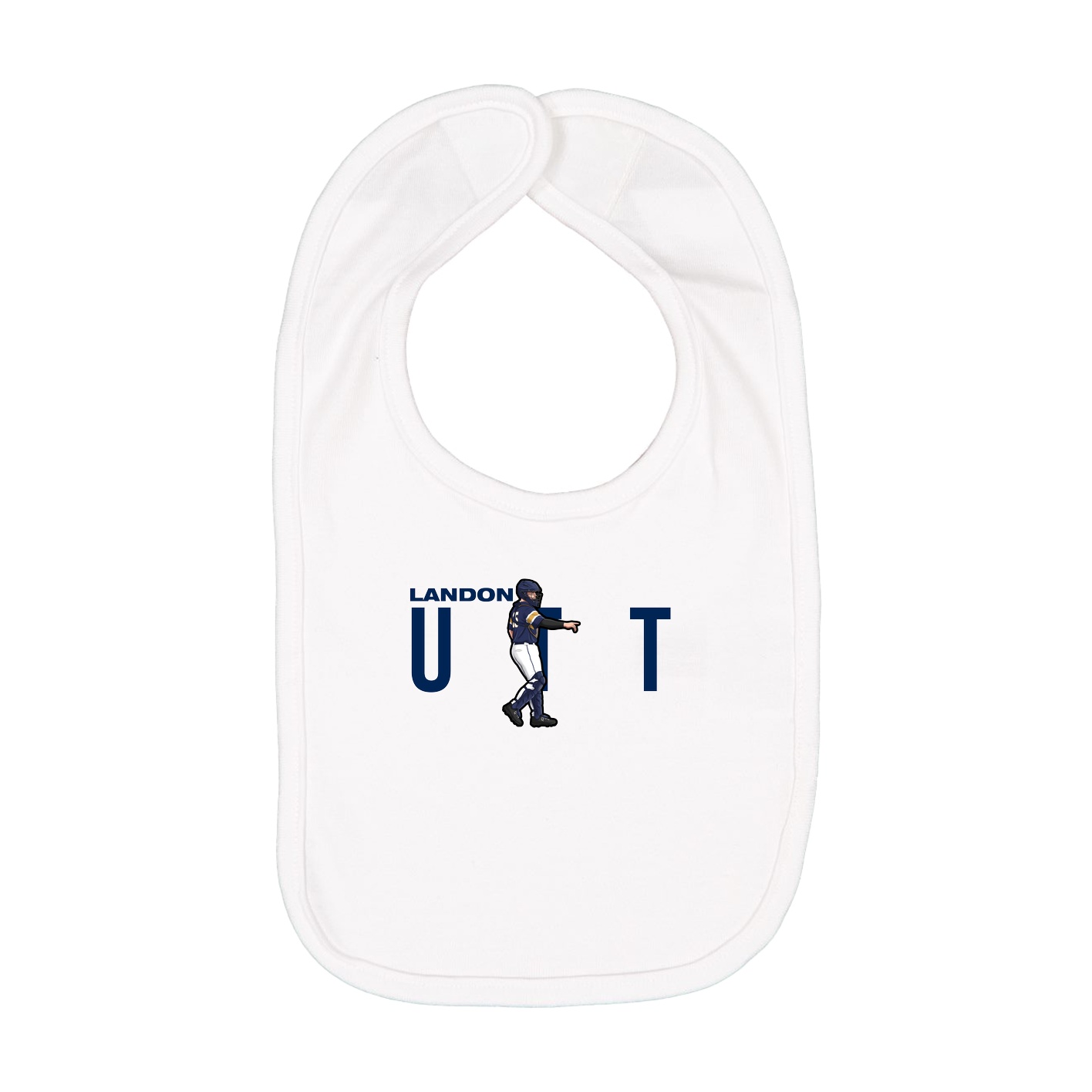 Infant Bib — Player Name in White