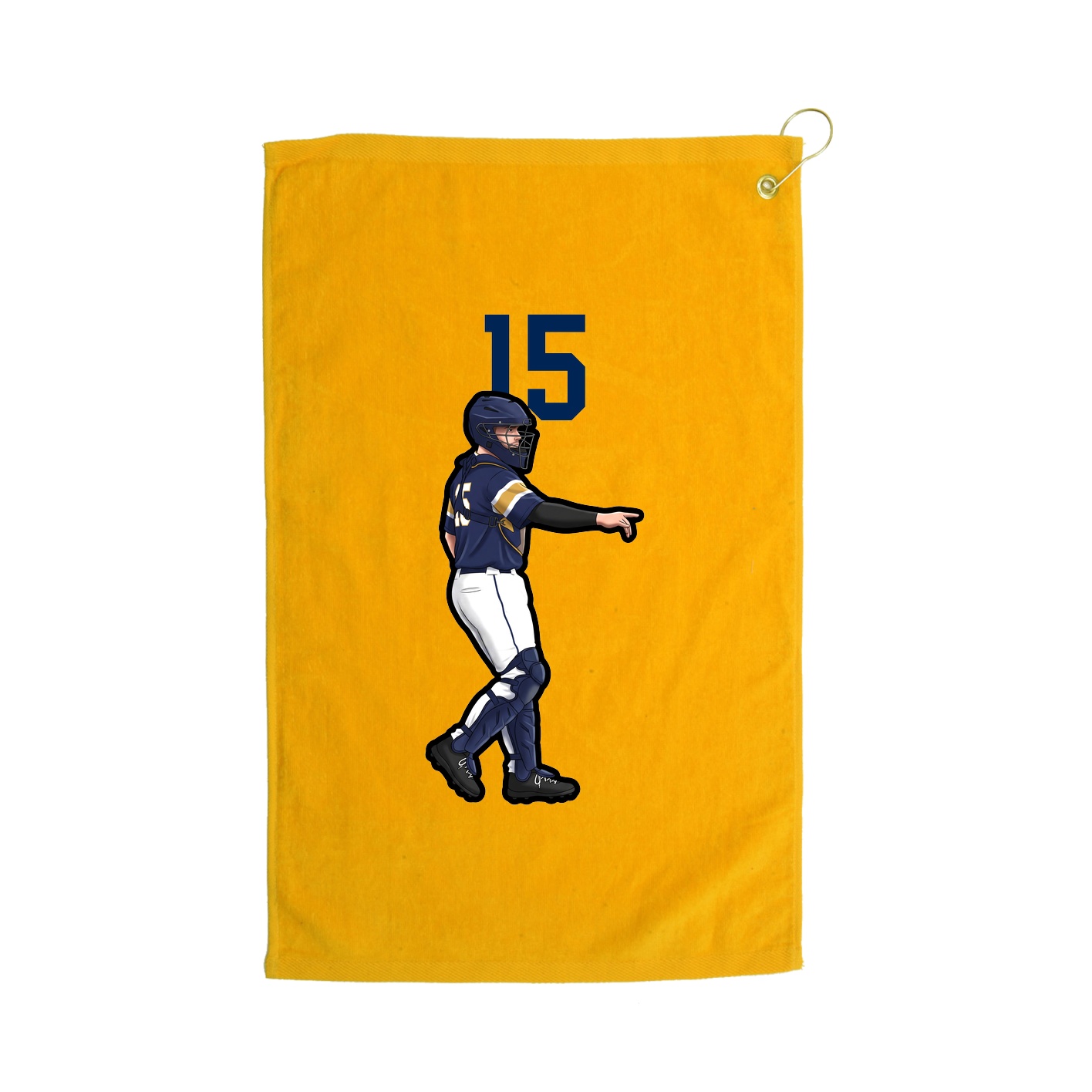 Golf Towel — Number Top in Gold