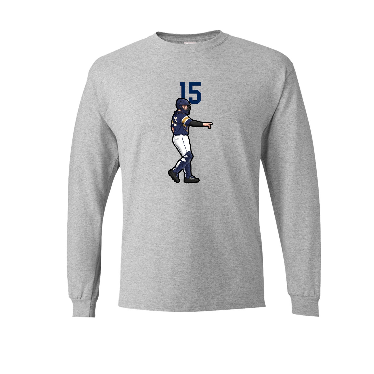Long Sleeve Tee — Number Top in Grey