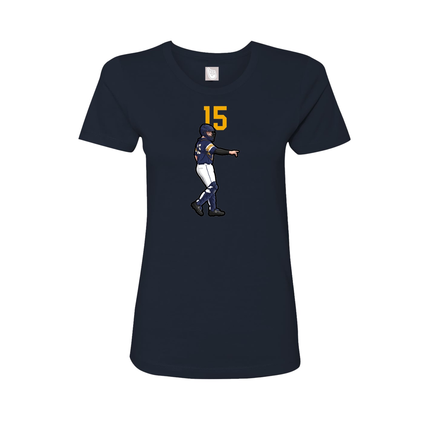Fitted Women's Tee — Number Top in Navy
