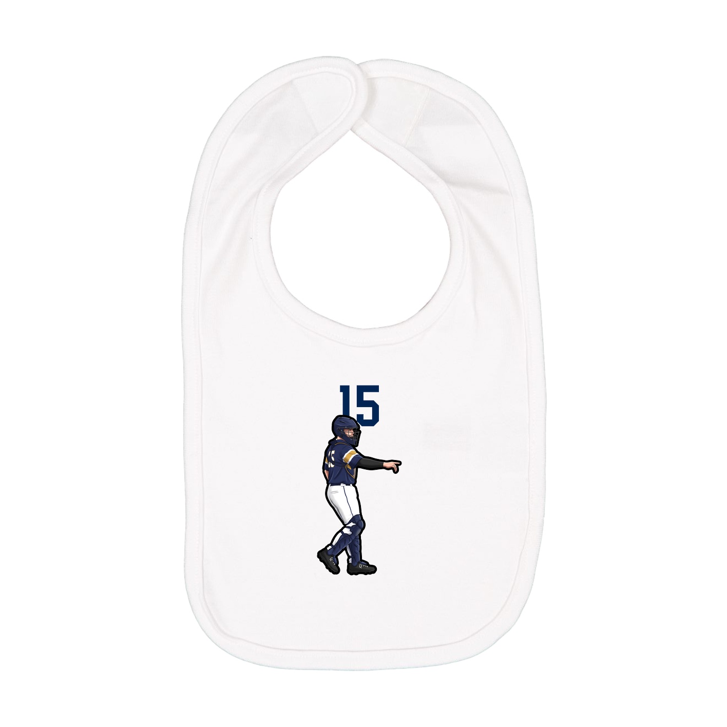 Infant Bib — Number Top in White