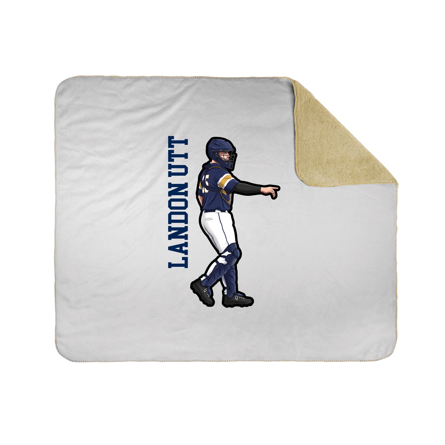 Throw Blanket — Name Vertical in White